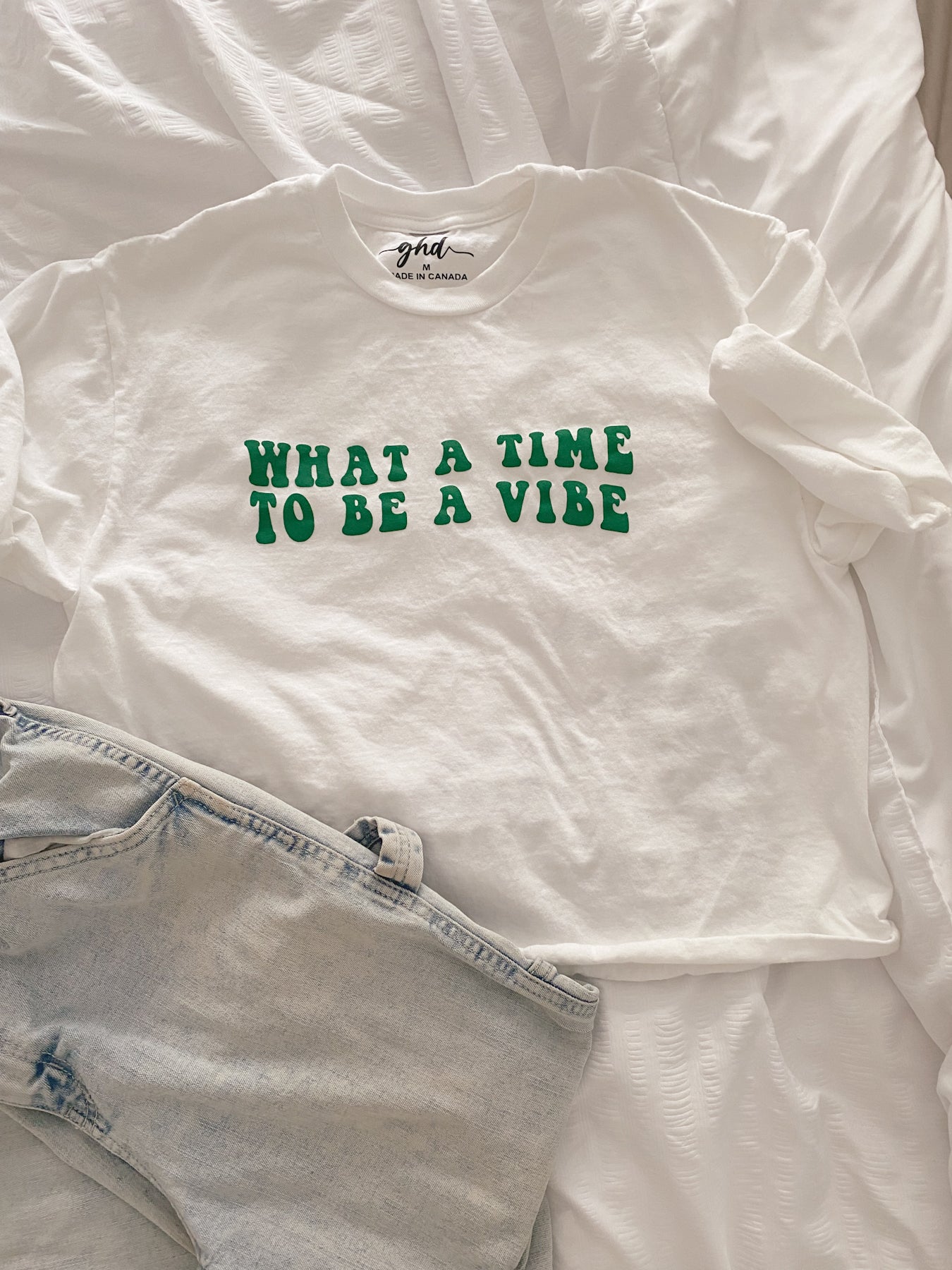 What a Time to be a Vibe Crop Tee